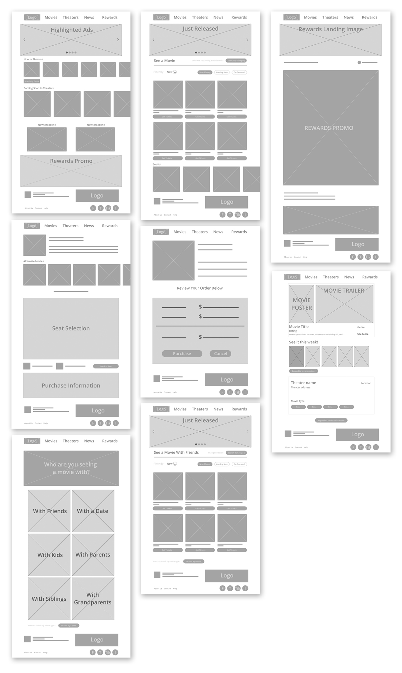 CineTix WIREFRAMES Image